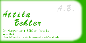 attila behler business card